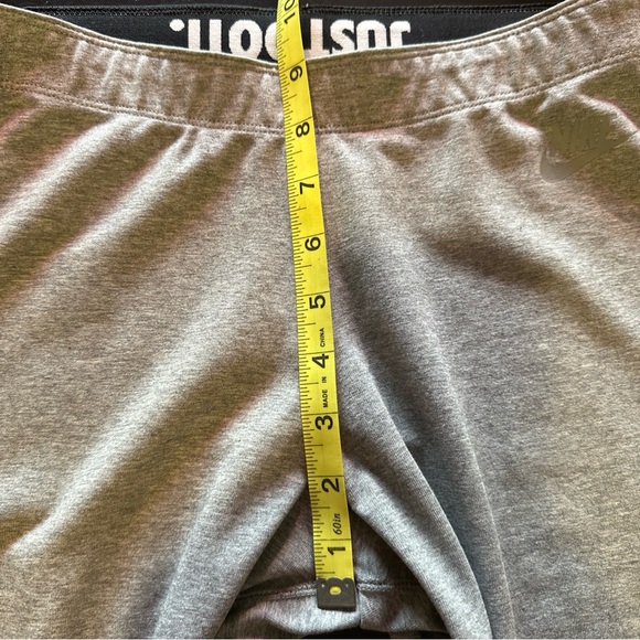 Nike Women’s sz M Gray Hi Waisted Pull On Roll Top Legging Sweatpants Just Do It - Picture 8 of 10